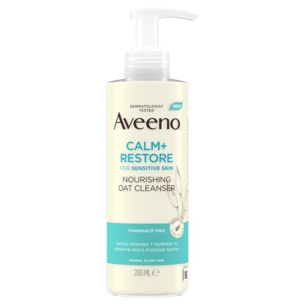 aveeno calm + restore norish oat clnsr 200ml
