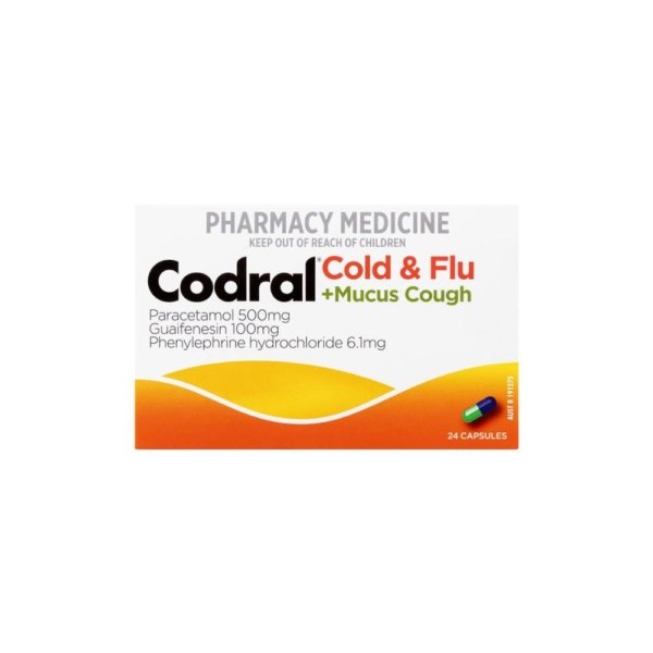codral cold flu mucus cough cap 24