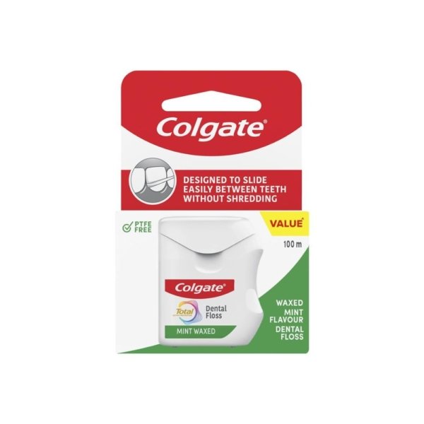 colgate total floss mint waxed 100m