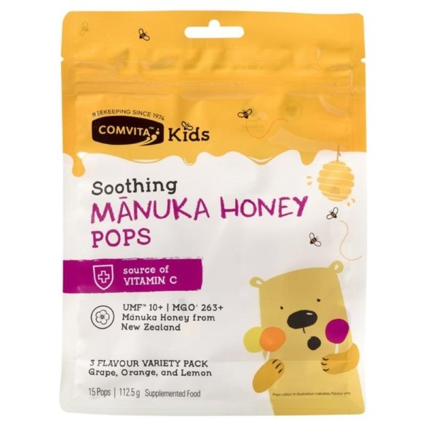 comvita kid manuka honey l/pops 15