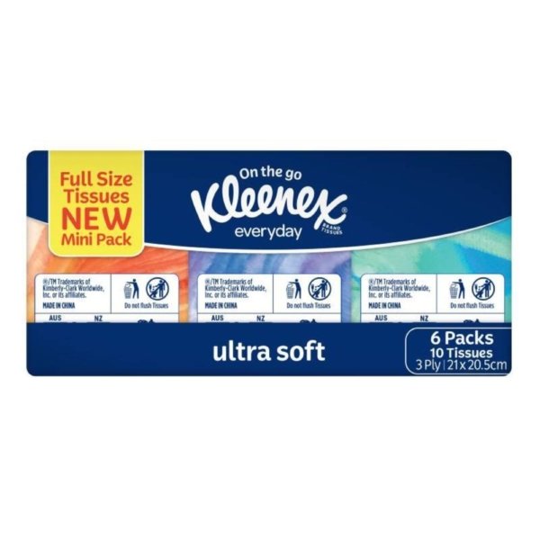 kleenex tiss pocket pack ultra soft 6