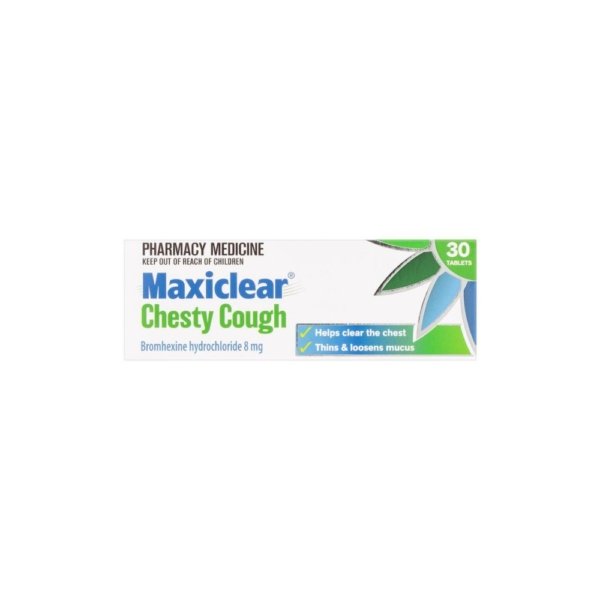 maxiclear chesty cough tab 8mg 30