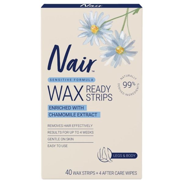 nair soft nat wax strips lge 40