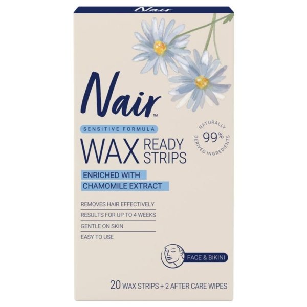 nair soft nat wax strips mini 20