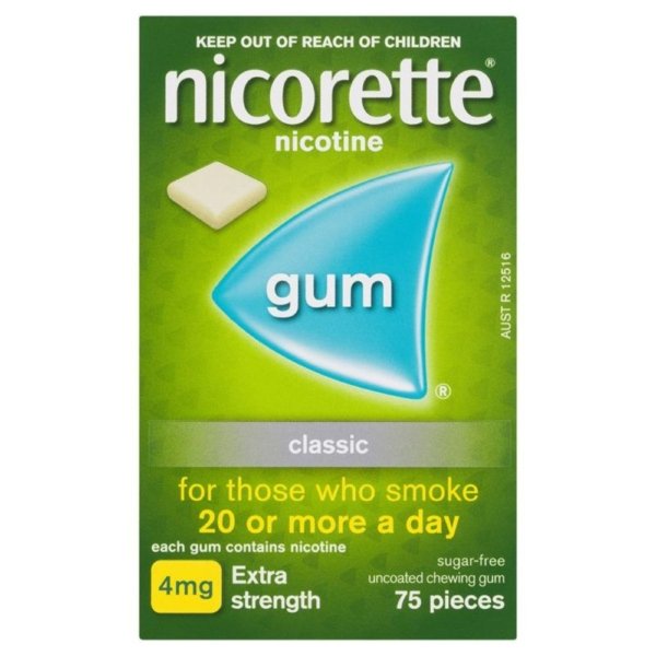 nicorette gum classic 4mg 75