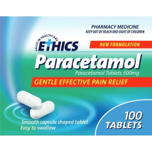 paracetamol caps 500mg ethics 100