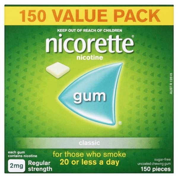 nicorette gum classic 2mg 150