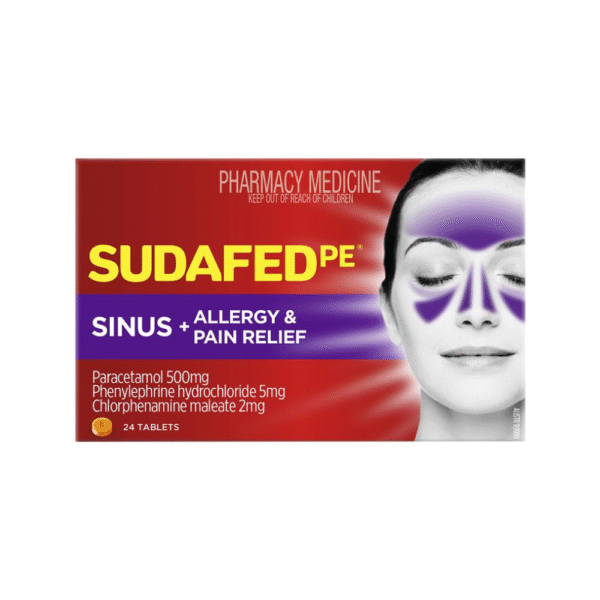 sudafed pe sinus+aller+pain 24