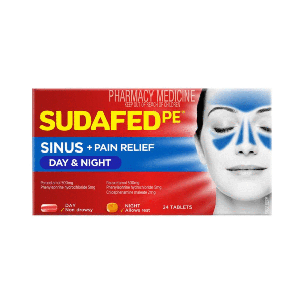 sudafed pe sinus day+night 24