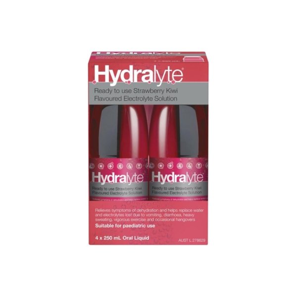 hydralyte liquid straw kiwi 4x250ml