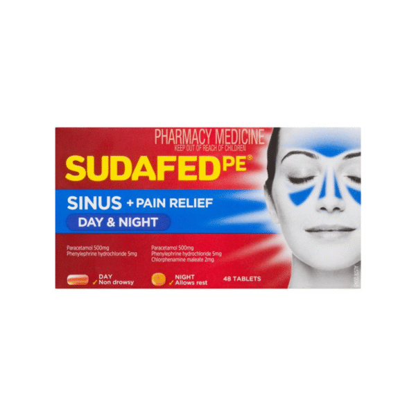 sudafed pe sinus day+night 48